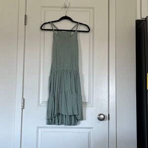 Olivia Rae Green and White Stripe Tank Top High Low Mini Dress Size XL